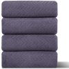 4 Pack Large Bath Towels Set 35×70 Black Oversized Bath Sheet Chair Towels, 600 GSM Ultra Soft & Absorbent Towels for Bathroom, Quick Dry Towel for Gym Hotel Camp Pool