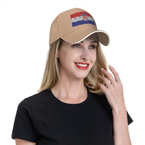 Flag of Croatia with Polygon Effect Baseball Cap Women Men Hats Adjustable Truck Driver Sun Hat Dad Baseball Caps - Image 7