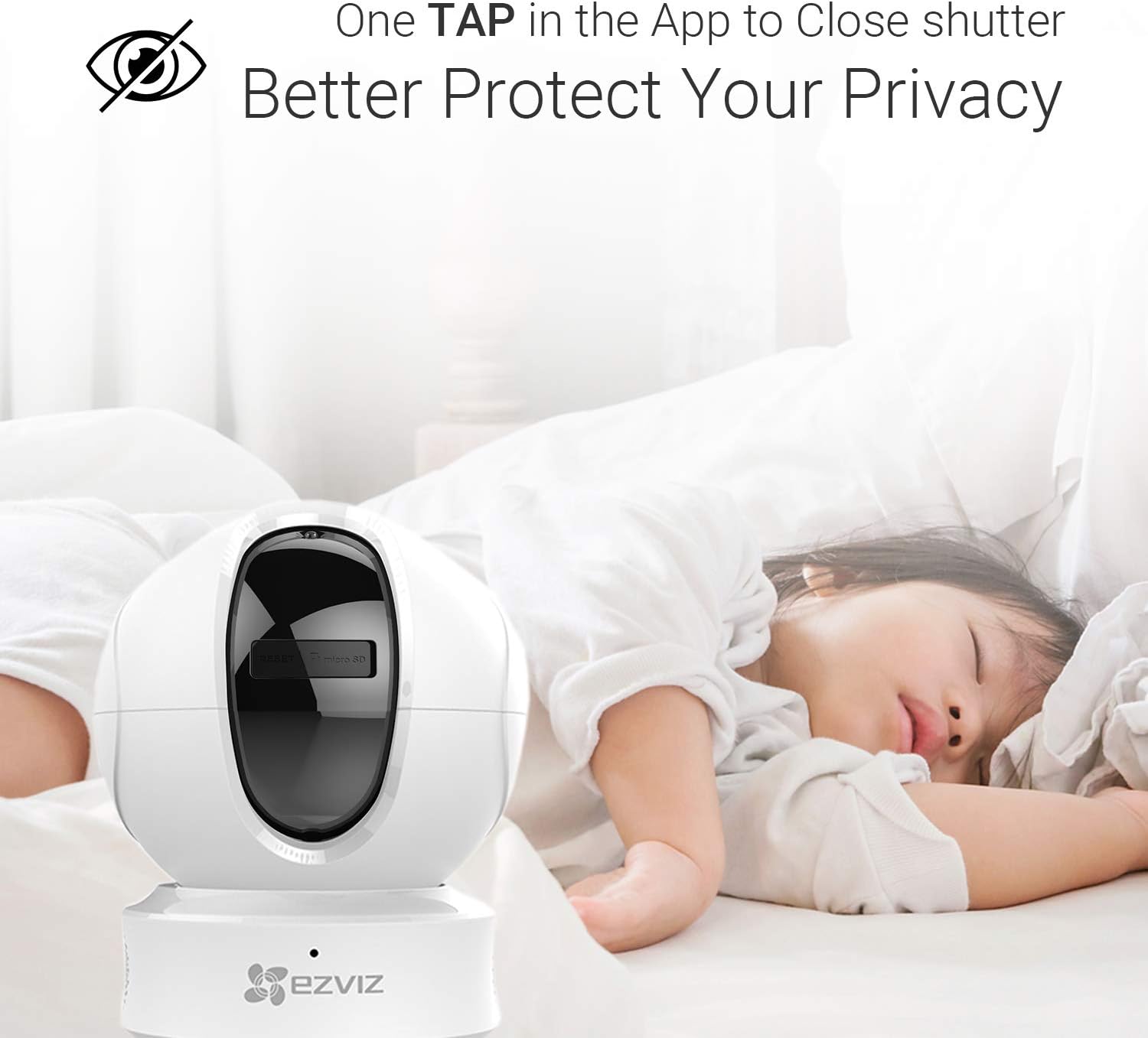 EZVIZ C6CN 1080p Indoor Pan/Tilt WiFi Security Camera, 360?? Coverage, Auto Motion Tracking, Two-Way Audio, Clear 30ft Night Vision, Supports MicroSD Card up to 256GB (Sold Seperately), 2.4GHz WiFi - Image 6