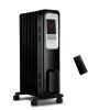 Pelonis Electric Radiator Heater 1500W Portable Oil Filled Radiator Space Heater with Digital Thermostat 24-Hour Programmable Ti