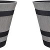 Southern Patio 15.5 Resin Whiskey Barrel Planter, Birchwood Grey (Pack of 4)