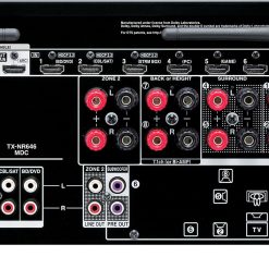 Alternative view of Onkyo TX NR646 7.2 Channel AV Network Receiver – Black
