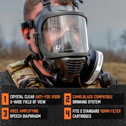Alternative view of MIRA SAFETY CM-6M CBRN Full Face Gas Mask with Drinking System