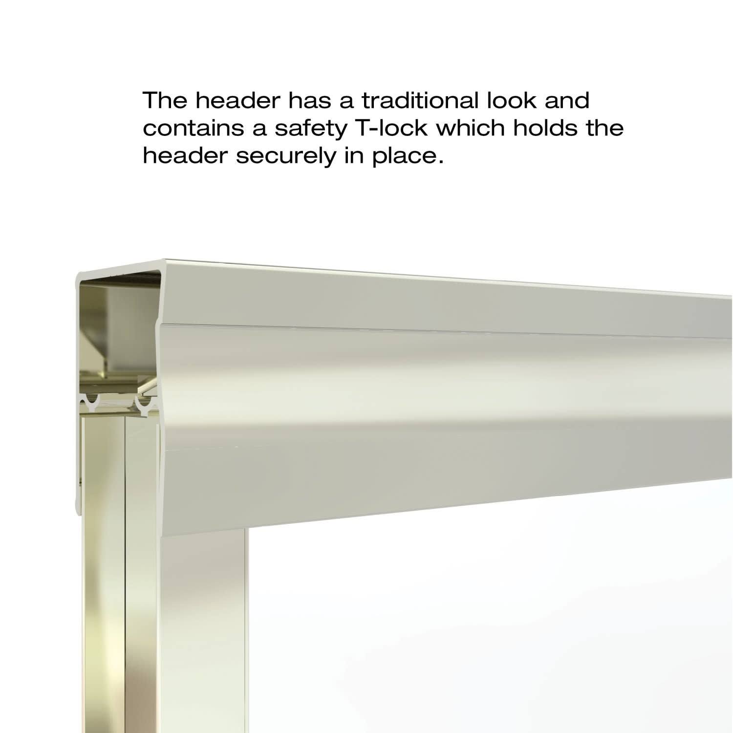 Basco 3500-44SRN Classic 64-1/2×22 High x 44×22 Wide Bypass Framed Shower Door with Silver - Image 6